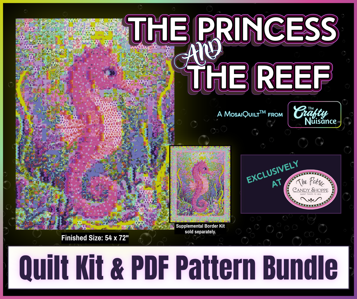 Preorder May 2026: The Princess & the Reef MosaiQuilt KIT & PATTERN Bundle (TFCS EXCLUSIVE)