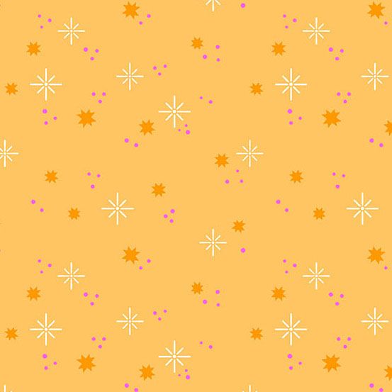 PREORDER ITEM-EXPECTED MARCH 2026: Ghostly Garden by K P Creates Stardust Orange A-10201-O Cotton Woven Fabric