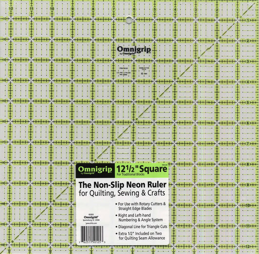 Omnigrid Omnigrip Neon Ruler 12 1/2"x 12 1/2" RN125