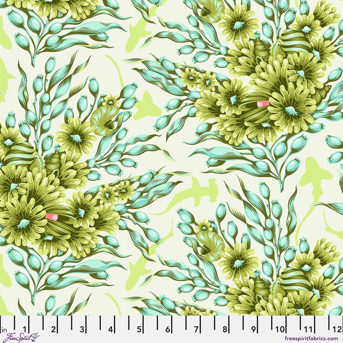 Preorder May 2026: Floral Reef Shadow Sharks Seaglass PWTP267 by Tula Pink