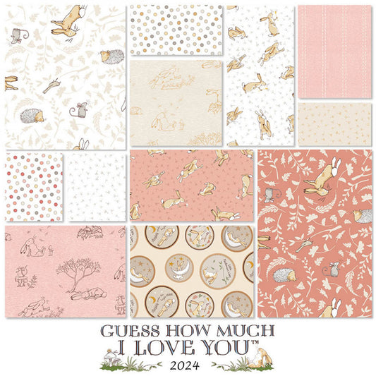 PREORDER ITEM - EXPECTED AUGUST 2024: Licensed Guess How Much I Love You 2024 Rust 5" Squares Bundle of 42   SQ0479 Bundle