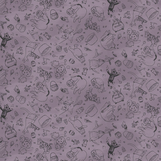 Preorder June 2026: Haunted Acre Wood Crew Lineart Purple 9133-55 by W. A. Dodge