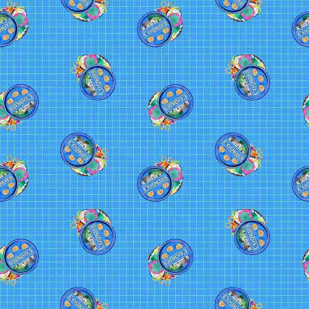 PREORDER ITEM - EXPECTED MARCH 2026: Quilty Helpurrs by Pammie Jane Oceanic Cookies or Sewing Oceanic ST-DPJ3357-OCEANNIC Cotton Woven Fabric