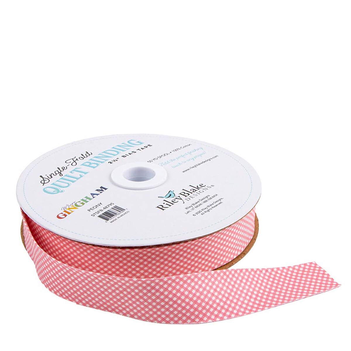 Single Fold Quilt Binding Micro Gingham Peony STSFB-48795