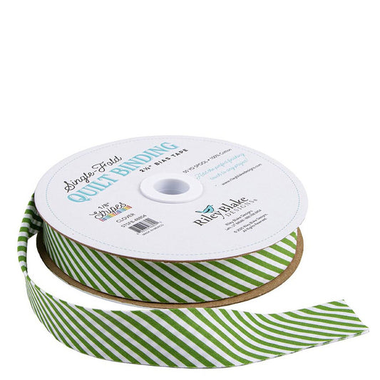 Single Fold Quilt Binding 1/8" Stripe Clover STSFB-48804