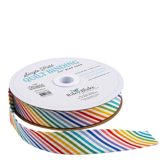Single Fold Quilt Binding 1/8" Stripe Rainbow STSFB-48810