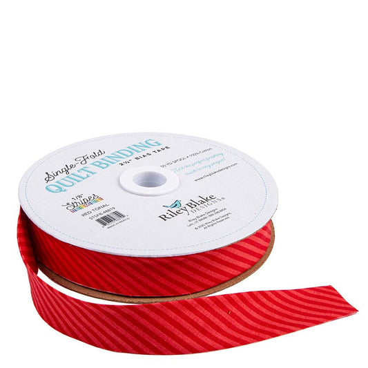 Single Fold Quilt Binding 1/8" Tonal Stripe Red STSFB-48819