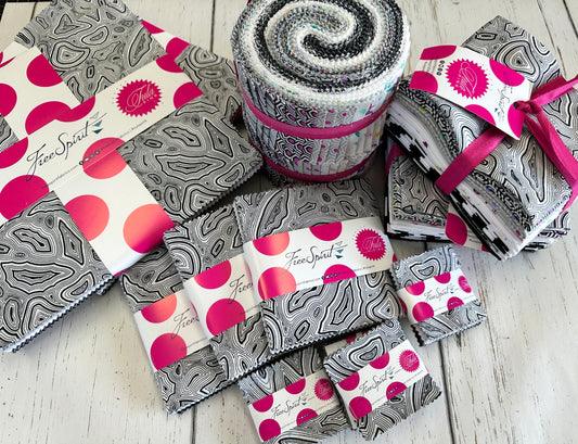 Saturday Stash True Colors Precuts by Tula Pink Graphite 5" Squares Bundle of 42 Pieces   FB6CPTP.GRAPHITE Bundle