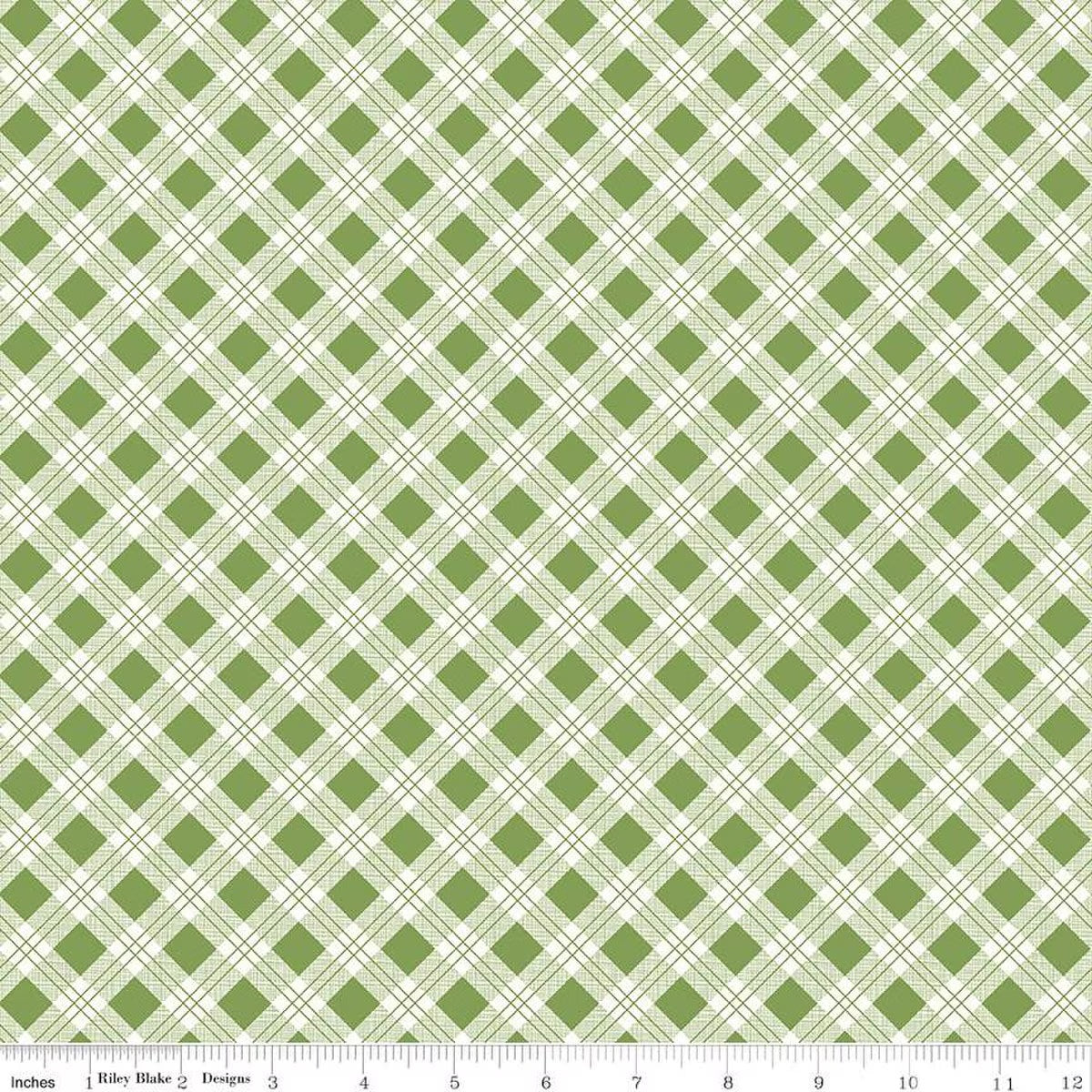 Bee Plaids by Lori Holt of Bee in my Bonnet Scarecrow Clover    C12020-CLOVER Cotton Woven Fabric