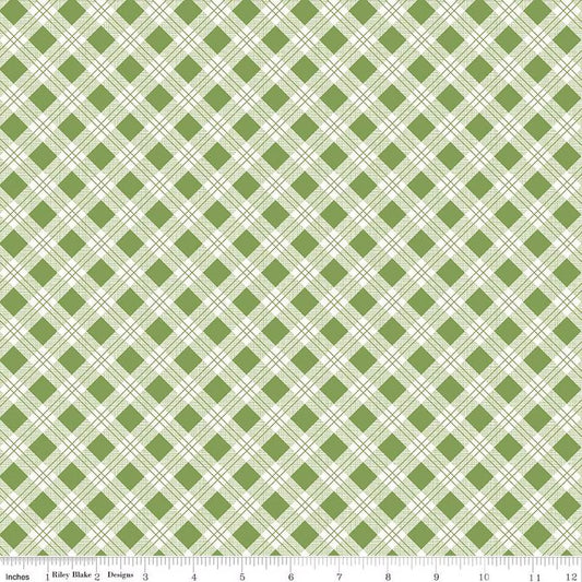 Bee Plaids by Lori Holt of Bee in my Bonnet Scarecrow Clover    C12020-CLOVER Cotton Woven Fabric