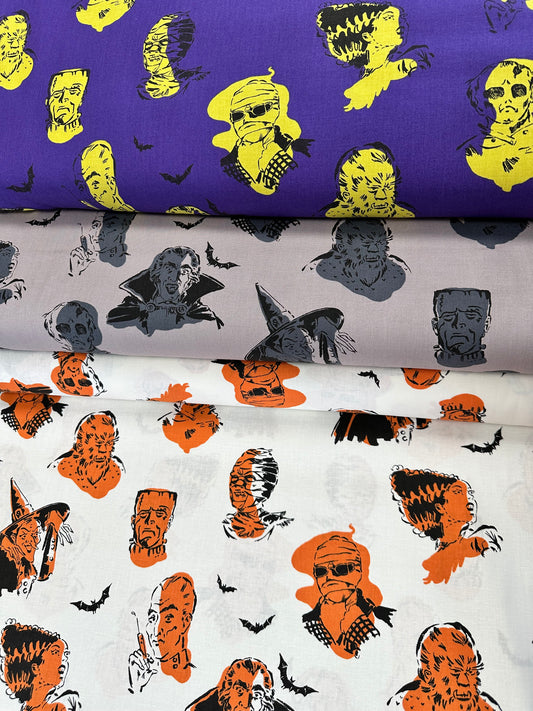 Haunted House  Scary Influencers Gray 8995c Cotton Woven Fabric