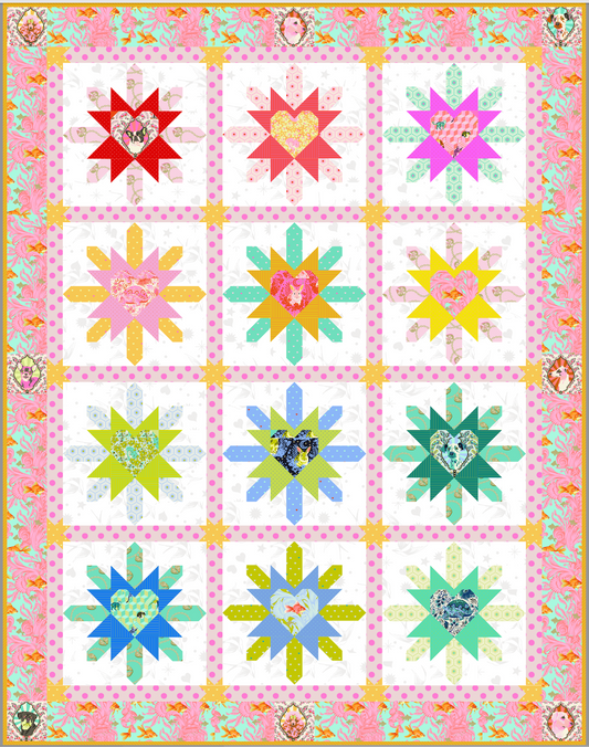 Besties by Tula Pink Heart Burst Quilt Kit USA Shipping included in price  KITQTTP.HEART Kit