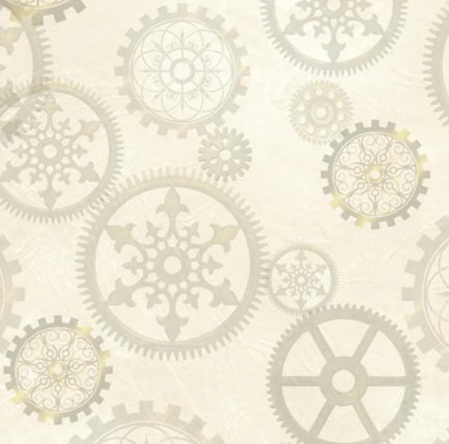 Aquatic Steampunkery by Desiree Designs Gears Cream    27772E Cotton Woven Fabric