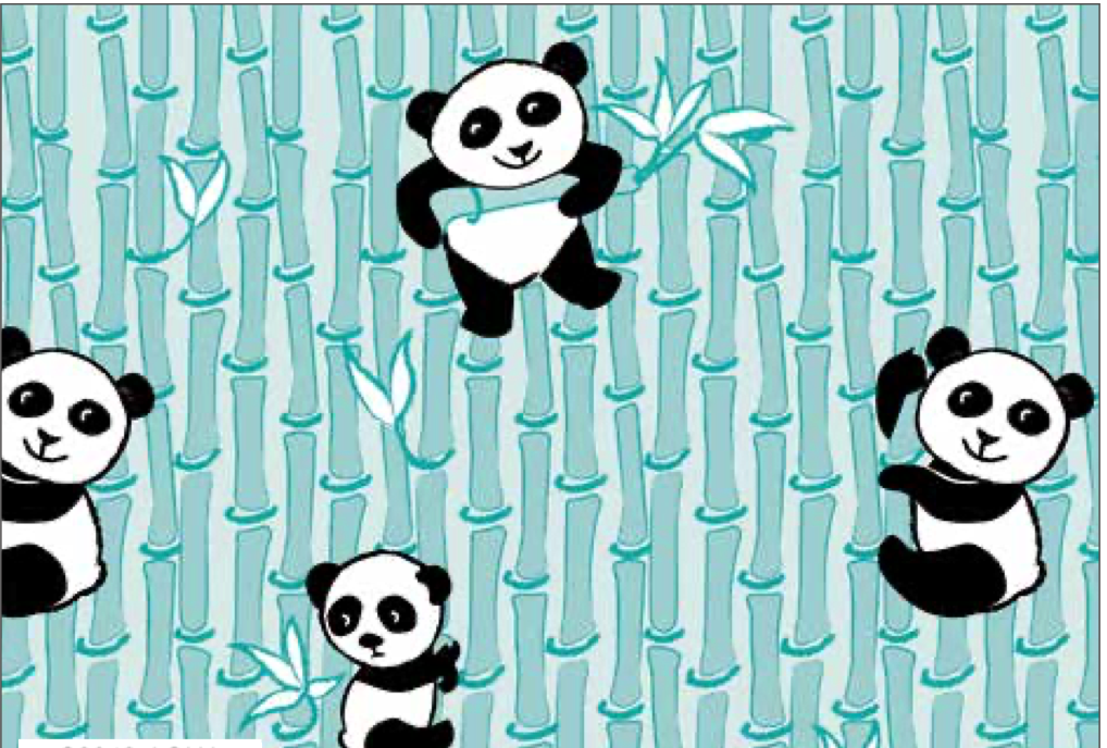 Panda Love by Kelly Panacci Panda Bamboo Aqua C8042-Aqua Cotton Woven Fabric