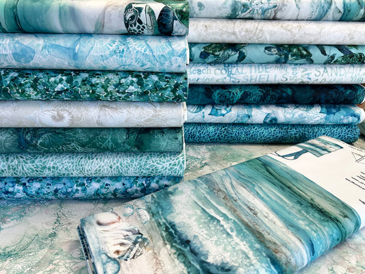 New Arrival: Sea Breeze by Deborah Edwards and Melanie Samra Cream/Blue DP27099-11 Cotton Woven Fabric