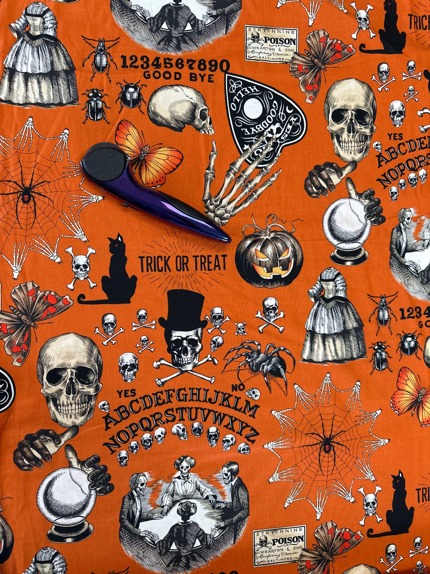 Haunted House Seance Orange 8657B Cotton Woven Fabric