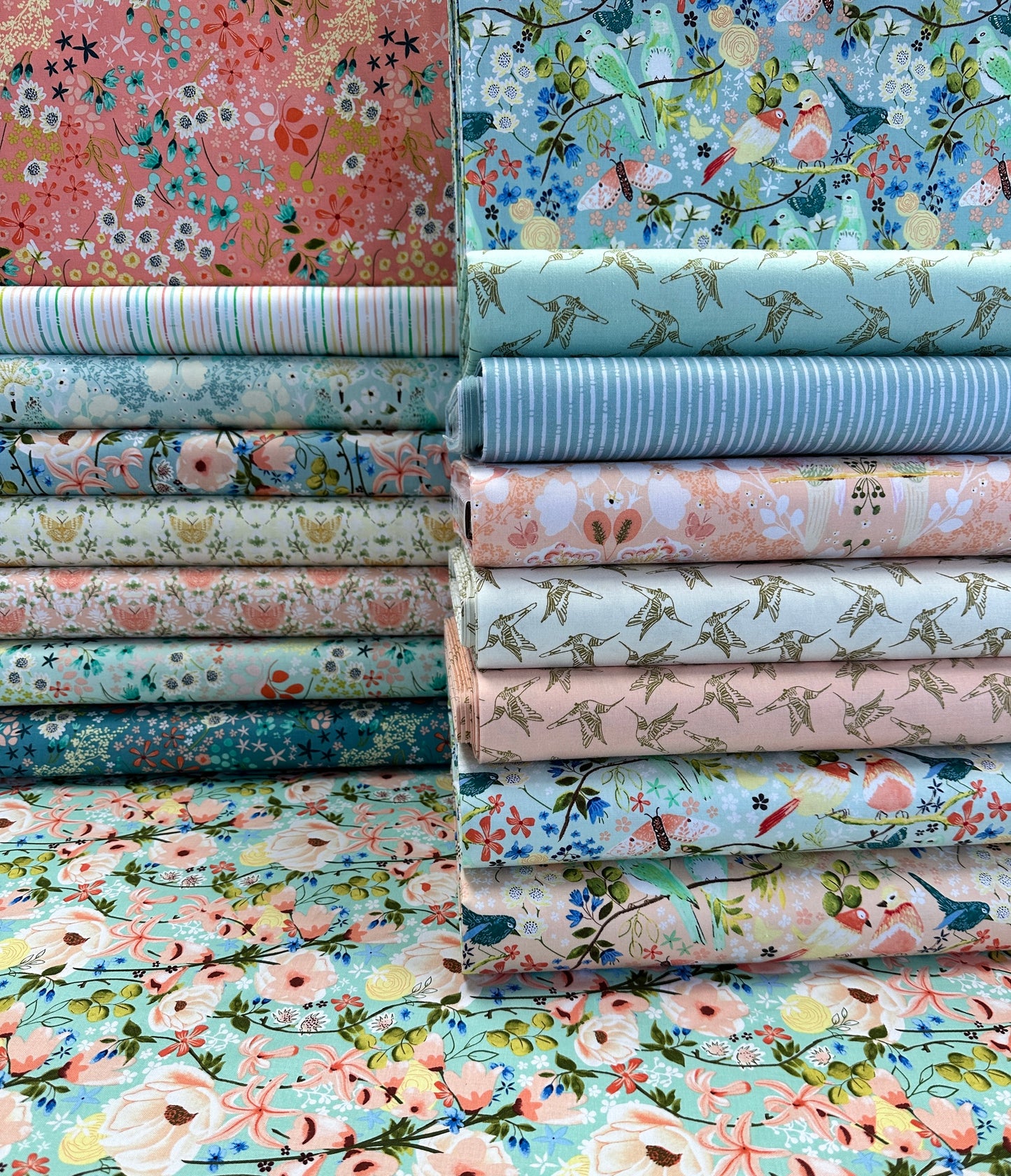 New Arrival: Serenity Blooms by Ginger Deverell Fat Quarter Bundle of 21 Prints FQSerenity Bundle