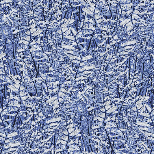 Ice Snowy Trees Glitter Dusk    ICE-CM5215-DUSK Cotton Woven Fabric