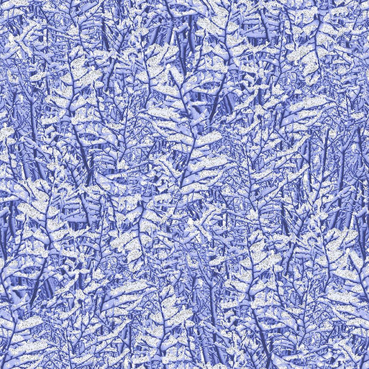 Ice Snowy Trees Glitter Frost    ICE-CM5215-FROST Cotton Woven Fabric