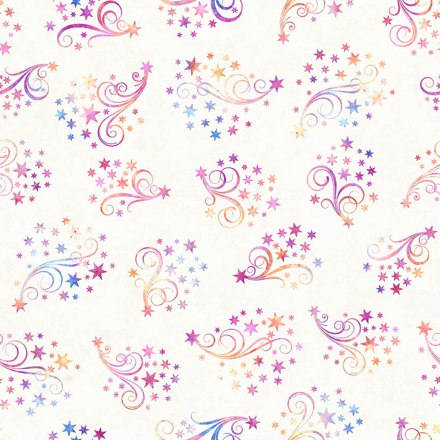 Lil' Wizards by Morris Creative Group Star & Scroll Cream    30554E Cotton Woven Fabric