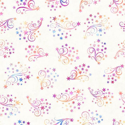 Lil' Wizards by Morris Creative Group Star & Scroll Cream 30554E Cotton Woven Fabric