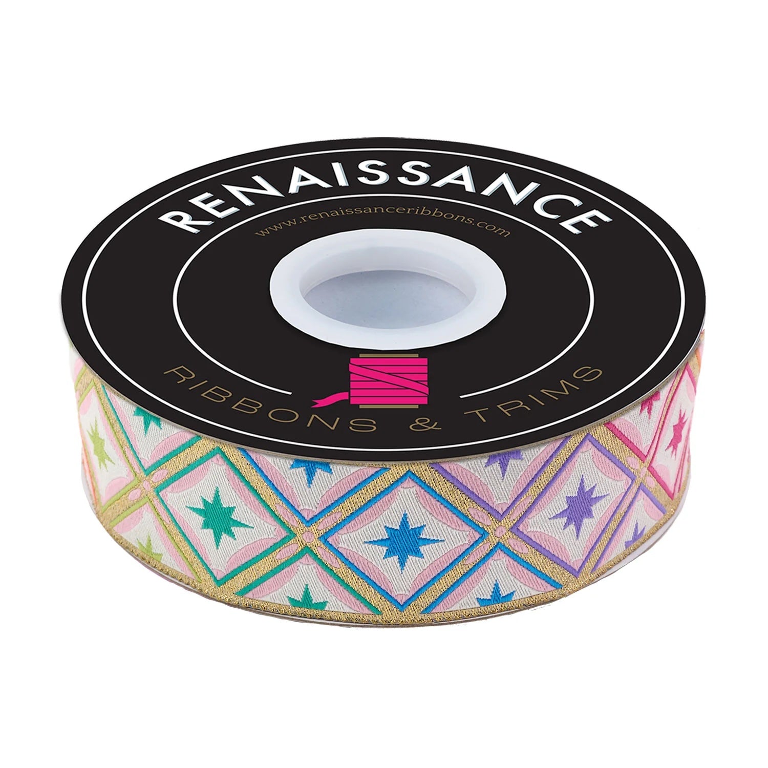 Relena R Ribbons Roar Ribbon by Tula Pink Stargazer in Metallic Mint 1.5