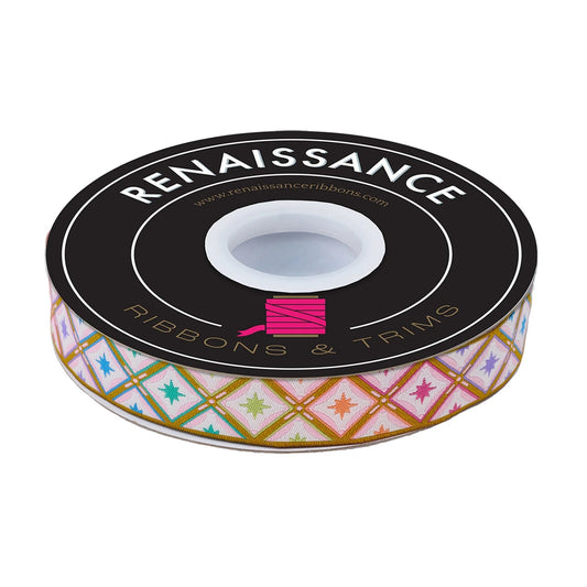 Roar Ribbon by Tula Pink Stargazer in Mint 7/8" Width Woven Ribbon tk-111-22mm-col-1-s Priced per yard