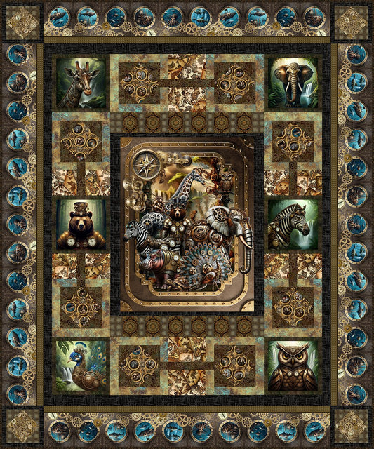 PREORDER ITEM - EXPECTED DECEMBER 2025: Steampunk Menagerie By Jason Yenter Steampunk Menagerie Quilt Pattern  SMQP Pattern