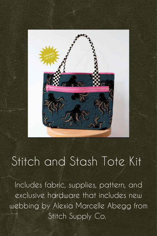 Preorder October 2026: Ink Shop Stitch and Stash Tote Kit 20" x 20" RS2139KIT by Sarah Watts of RSS