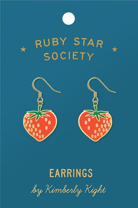 Ruby Star Society Strawberry by Kimberly Kight RS7058 Enamel Earrings