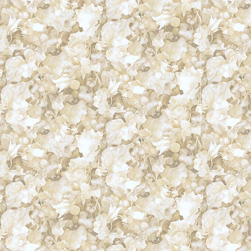 Preorder June 2026: Lumiere Packed Leaves FLEUR-CD4358 Ecru by Timeless Treasures