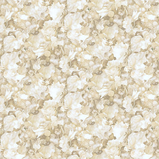 Preorder June 2026: Lumiere Packed Leaves FLEUR-CD4358 Ecru by Timeless Treasures