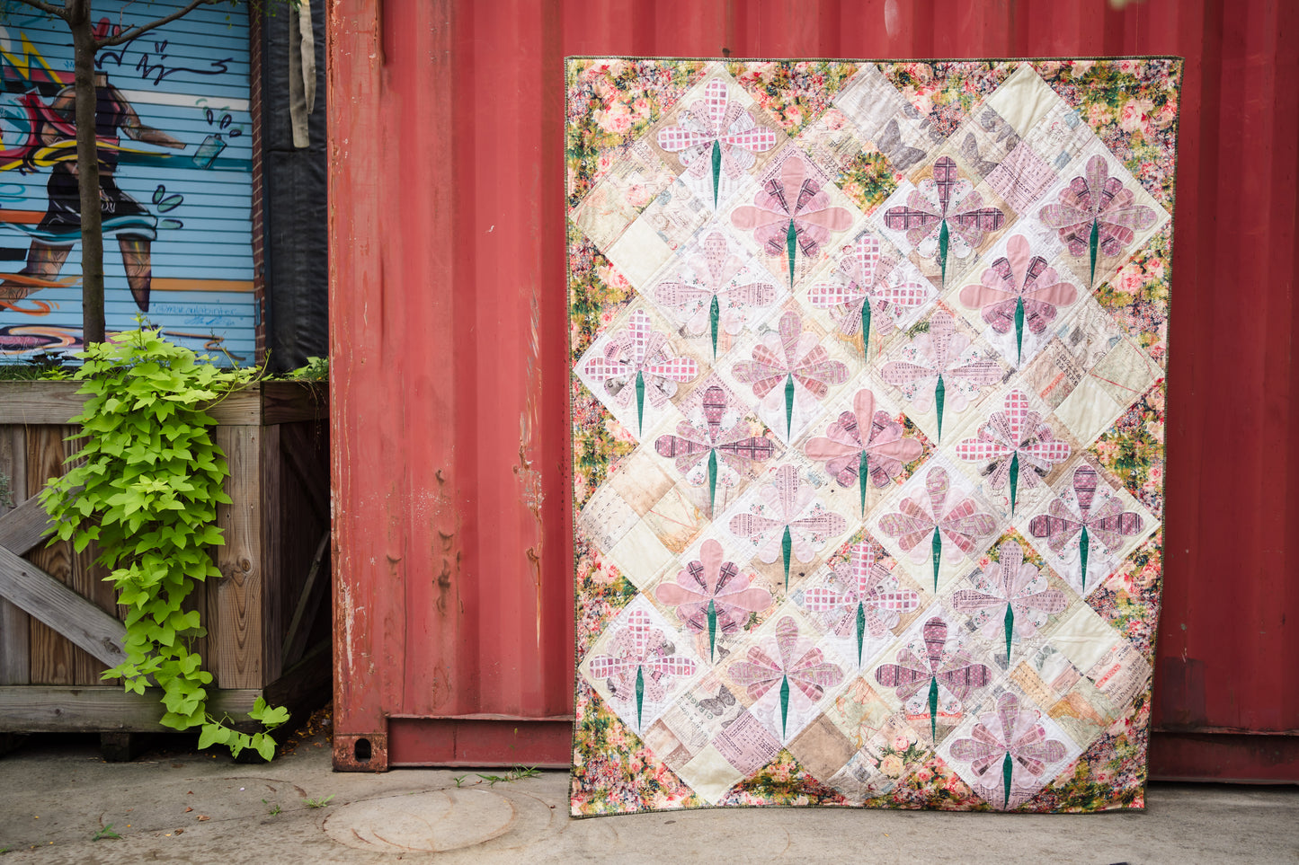 Digital Download Fleur Quilt by Kerri Thomson Featuring Pink Palette by Tim Holtz