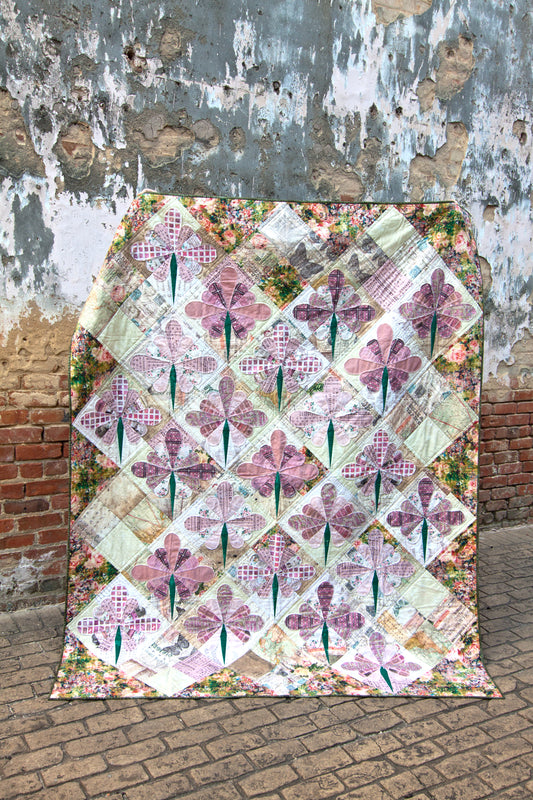 Digital Download Fleur Quilt by Kerri Thomson Featuring Pink Palette by Tim Holtz