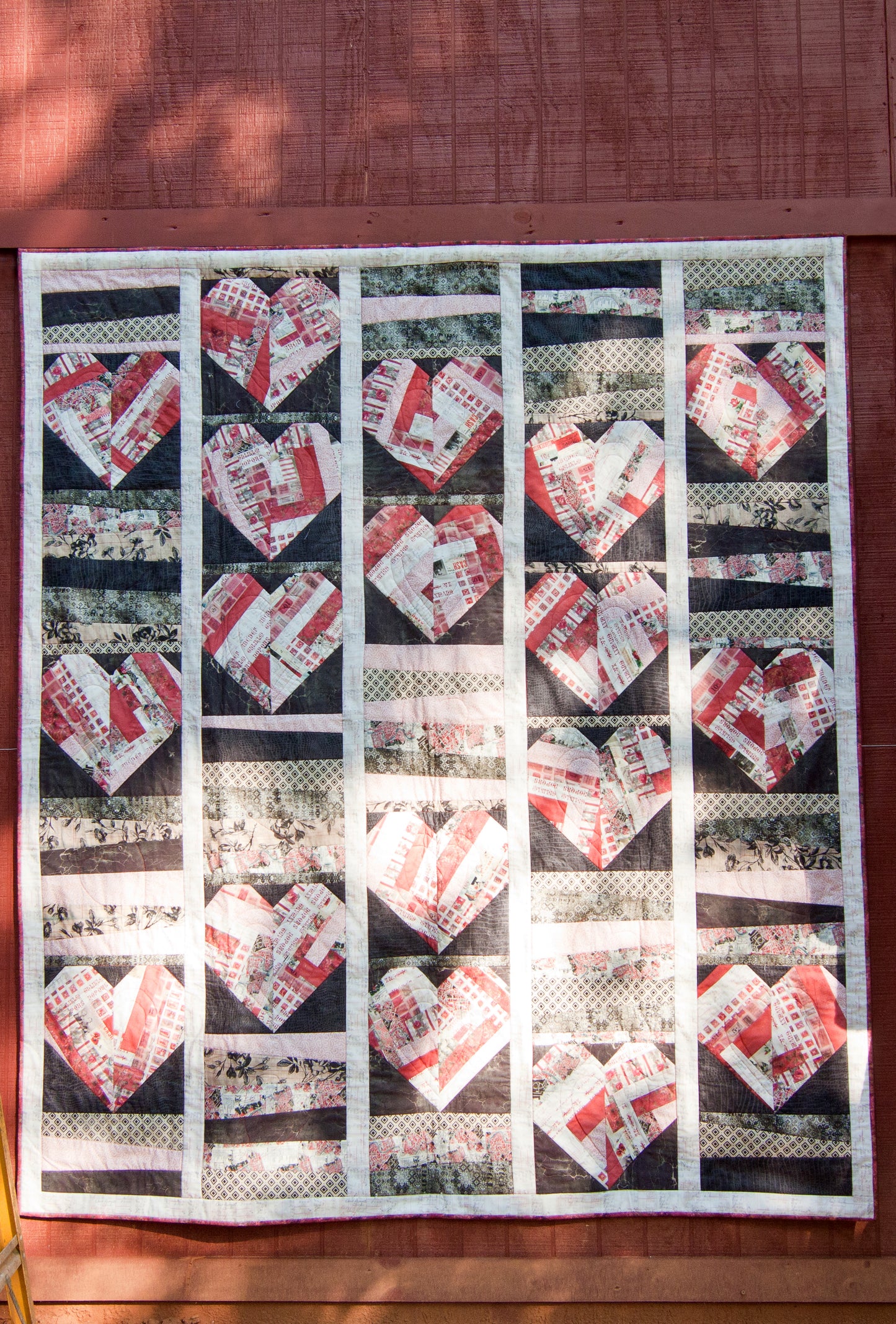 Digital Download Country Hearts by Kerri Thomson Quilt Featuring Red Palette by Tim Holtz