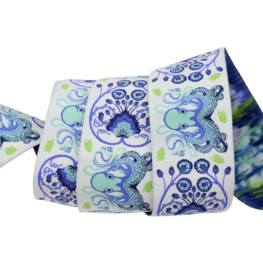Preorder May 2026: Floral Reef Octogarden Marine 1 7/8" Ribbon by Tula Pink