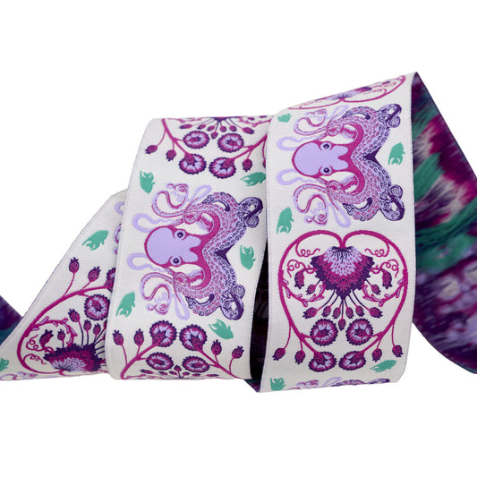 Preorder May 2026: Floral Reef Octogarden Ultraviolet 1 7/8" Ribbon by Tula Pink