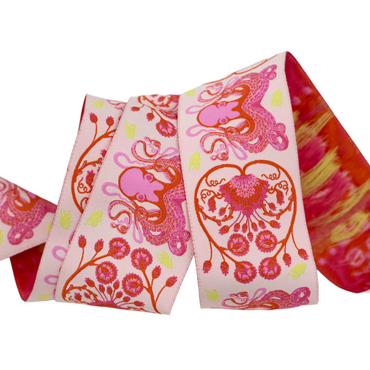Preorder May 2026: Floral Reef Octogarden Coralline 1 7/8" Ribbon by Tula Pink