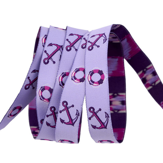 Preorder May 2026: Floral Reef Floaties and Sinkies Ultraviolet 5/8" Ribbon by Tula Pink