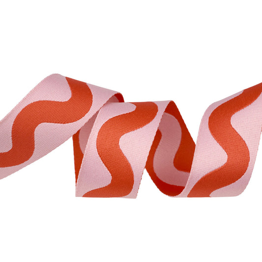 Preorder May 2026: Floral Reef Big Squiggle Coralline 1 1/2" Webbing by Tula Pink