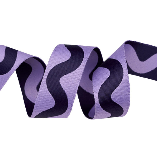 Preorder May 2026: Floral Reef Big Squiggle Ultraviolet 1 1/2" Webbing by Tula Pink