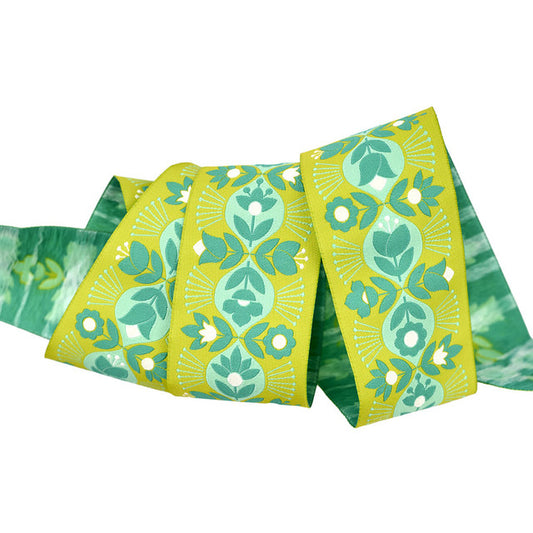 Preorder October 2026: Legendary Beg Your Garden Apple 1 7/8" Ribbon by Tula Pink