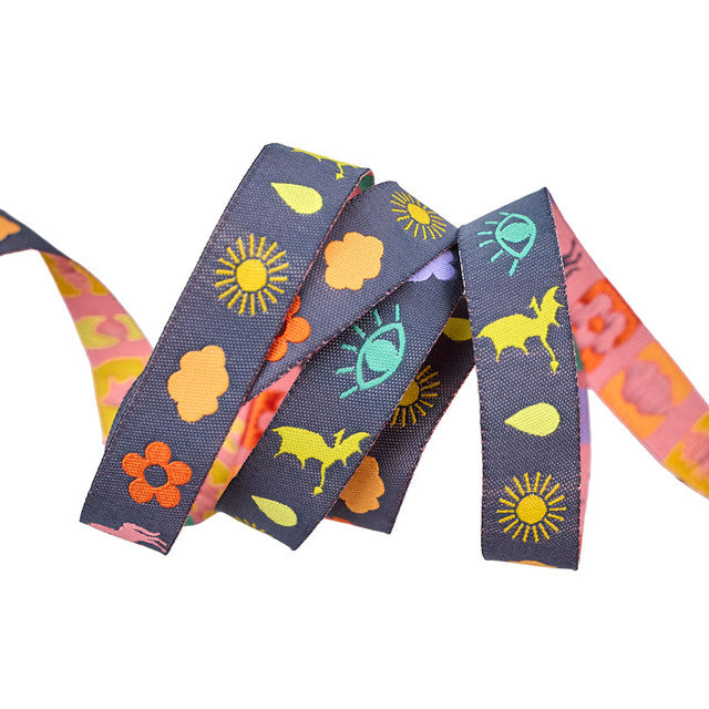 Preorder October 2026: Legendary Charmed Charcoal 5/8" Ribbon by Tula Pink