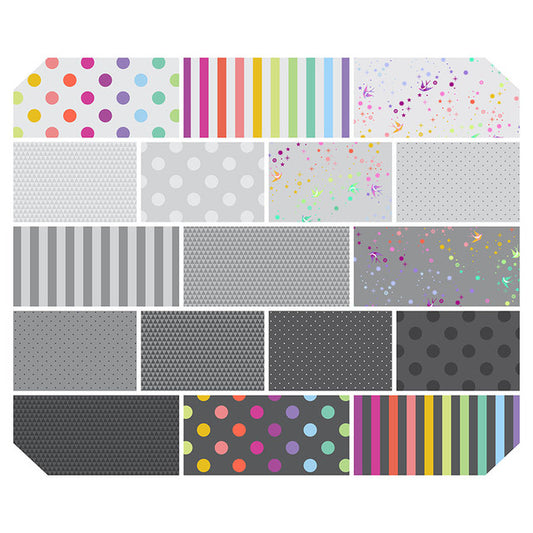 Tula Pink Graywork True Colors FQ Bundle of 17 Prints FB4FQTP.TRUEGRAY