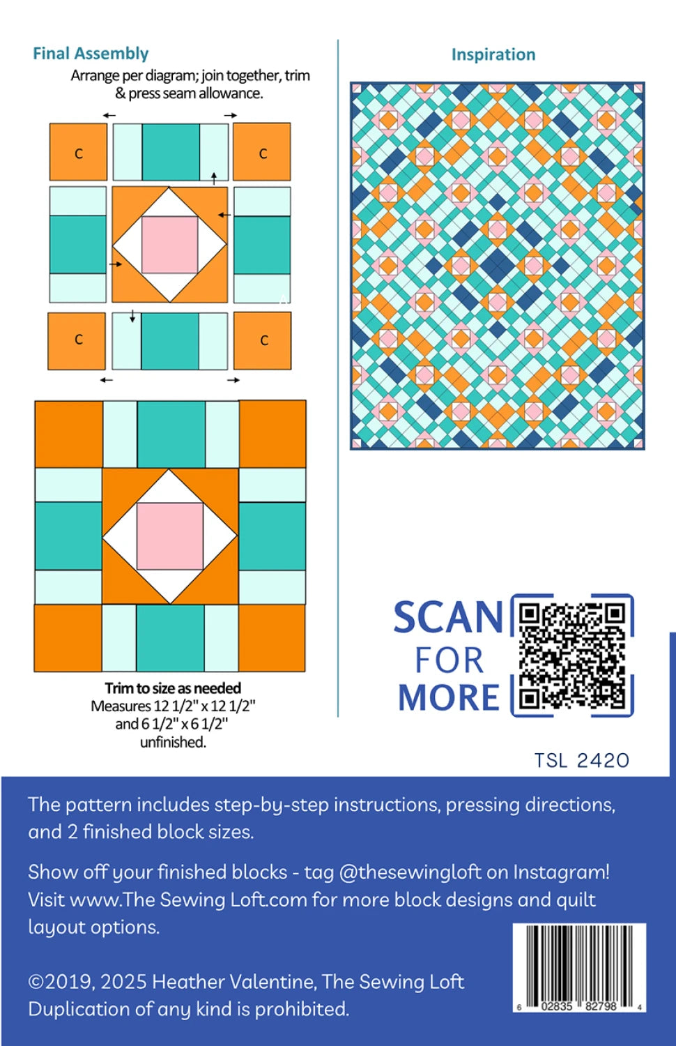 Cross-Eyed Quilt Block Pattern TSL2420