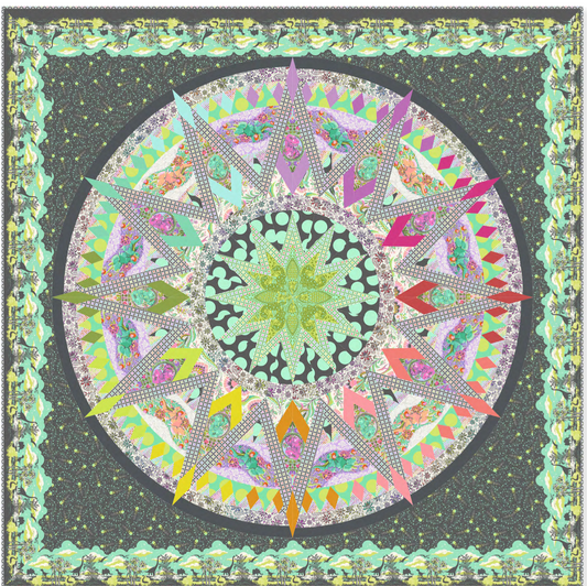 New Arrival: Roar! by Tula Pink The Big Bang Quilt Kit Featuring  and Solids by Tula Pink USA SHIPPING Included in Price  KIT2QTTP.BIGBANG Kit