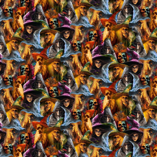 PREORDER ITEM-EXPECTED JULY 2026: Nightmare At Halloween by Adrian Chesterman The Witches DDC12730-MULT Cotton Woven Fabric