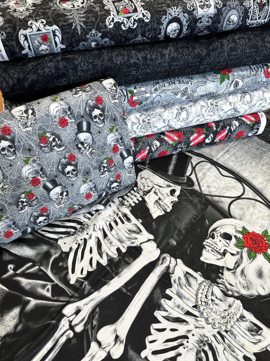 'Till Death Us Do Part by Deborah Edwards Black/Multi 28111-99 Cotton Woven Fabric