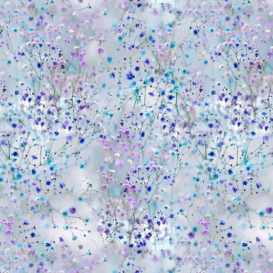 Garden Delight Tiny Florals w/ Stem FLEUR-CD2373-ICE Cotton Woven Fabric