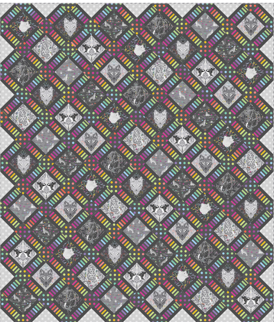 PREORDER ITEM - EXPECTED OCTOBER 2025: Tula Pink Grayworks Quilt Kit Crossroads Quilt Kit Designed by Stacey Day